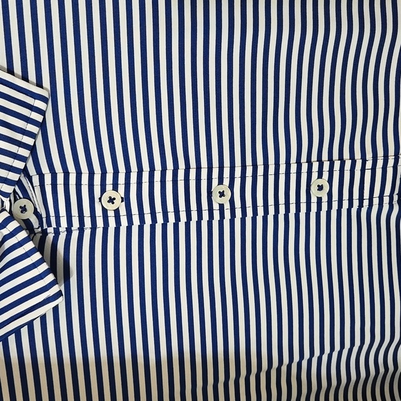 RALPH LAUREN RLX TMC UV PROTECTION MOISTURE WICKING POLO XXL BLUE WHITE STRIPE - Picture 8 of 8